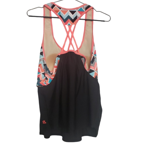 Zeroxposur Black / Orange & Blue Swimsuit Top Only Swimwear Size 2X - Picture 3 of 11